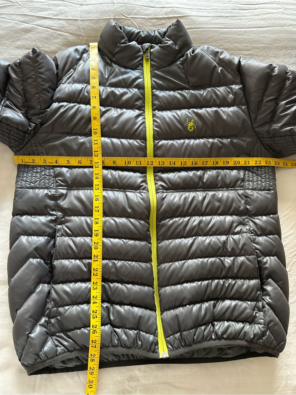 AUTHENTIC SPYDER Men’s XL Olive Green Puffer Jacket Neon Green Zip Size XL - Picture 11 of 11
